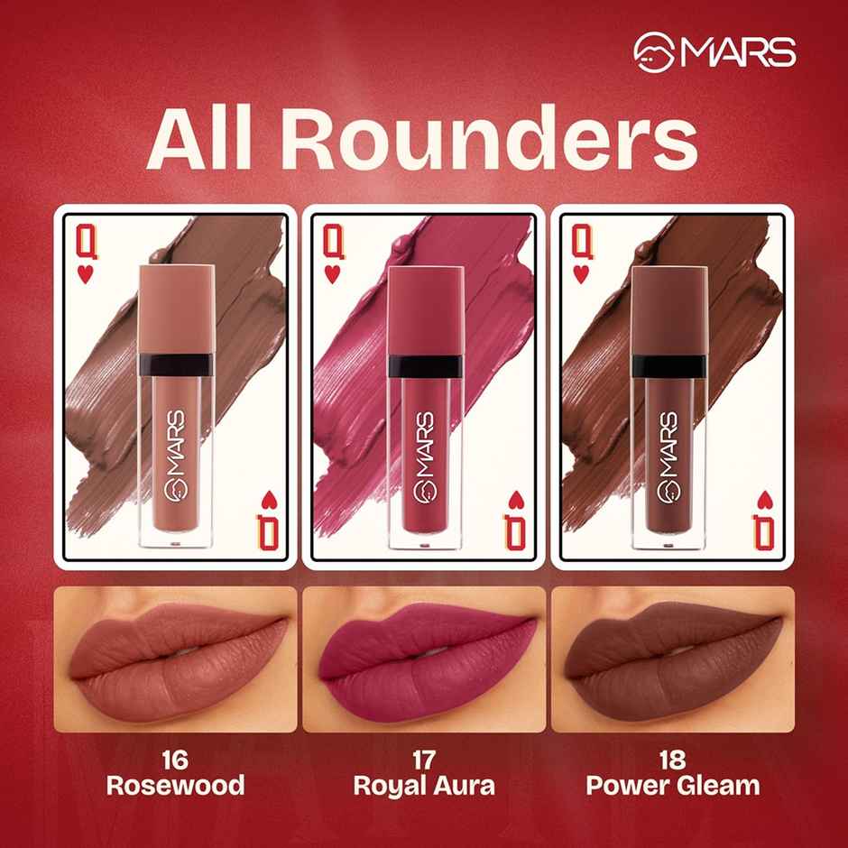 MARS Cosmetics Queen of Mattes Liquid Lipsticks Gift Box Set of 3 | All Rounder