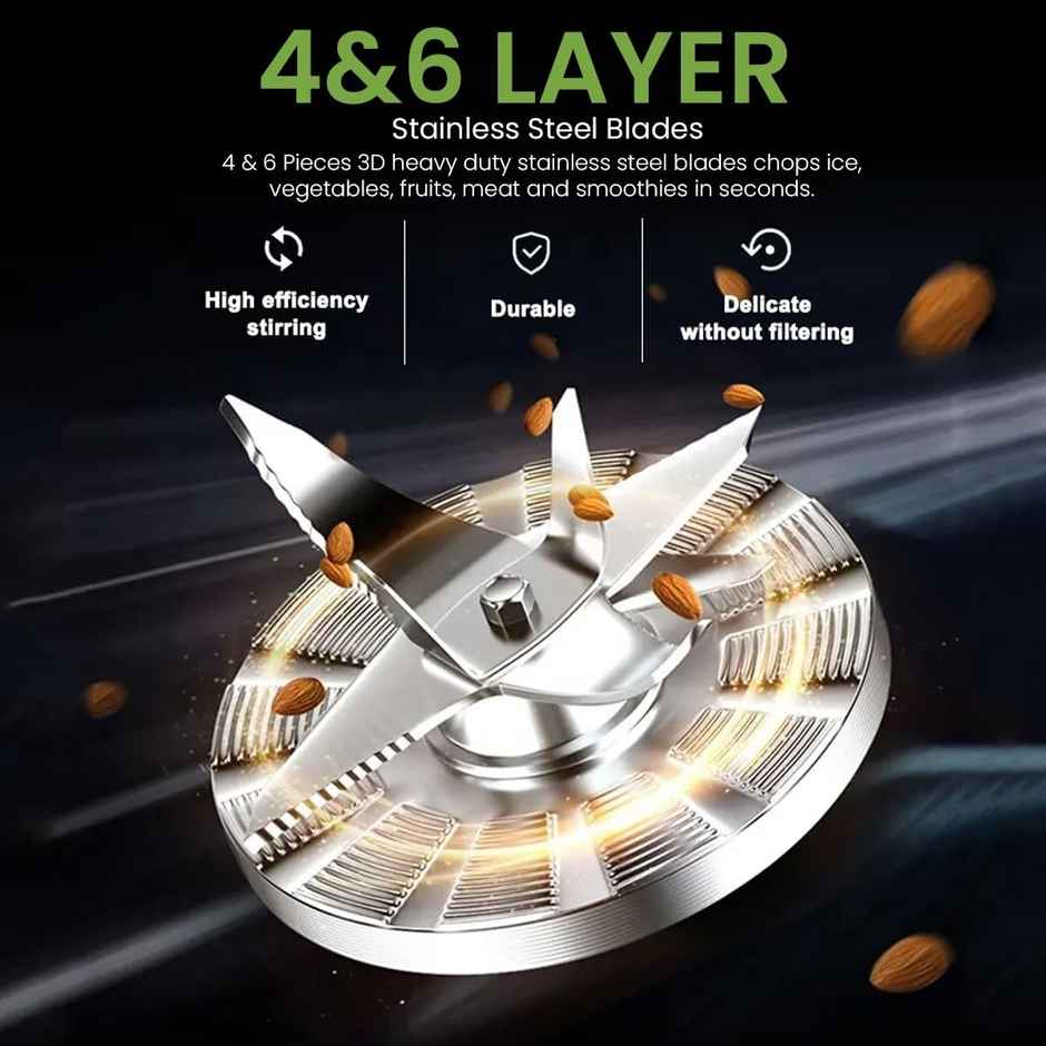 Inalsa Nutri Blender | Mixer Grinder Jazz 600 | 600W | 5 Jar,3 Blades& Froth Blade - Black & Silver