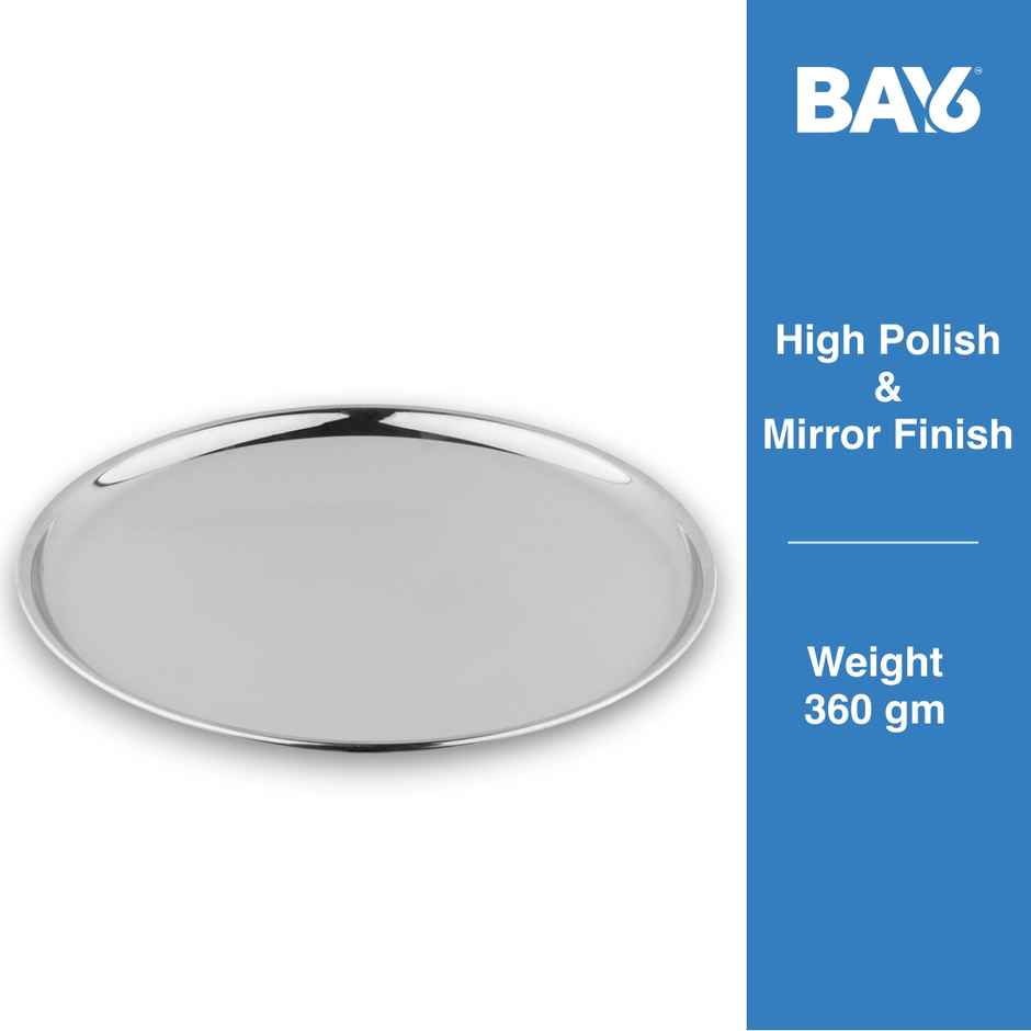 BAY6 Traditional Stainless Steel Thali– 12 Inch - (4pc)