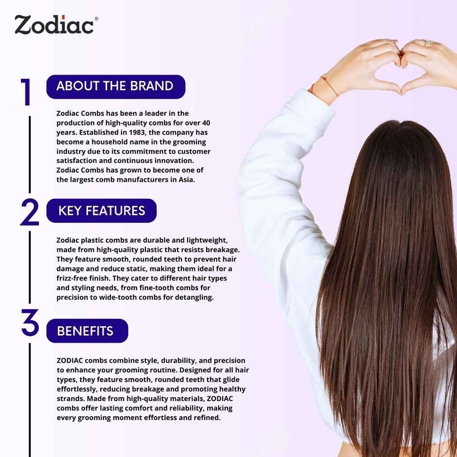 Zodiac Viva Detangling Comb | Purple