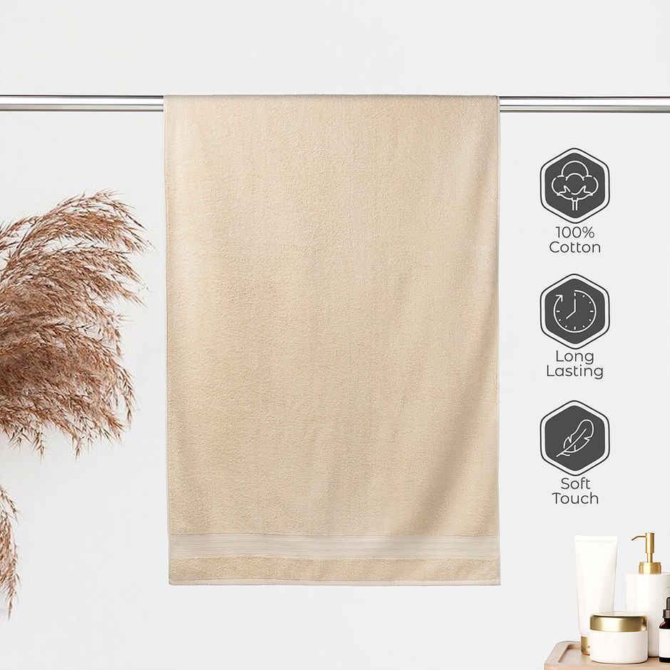 Layers Be Bold 100% Cotton 450 GSM Bath Towel | Pearled Ivory