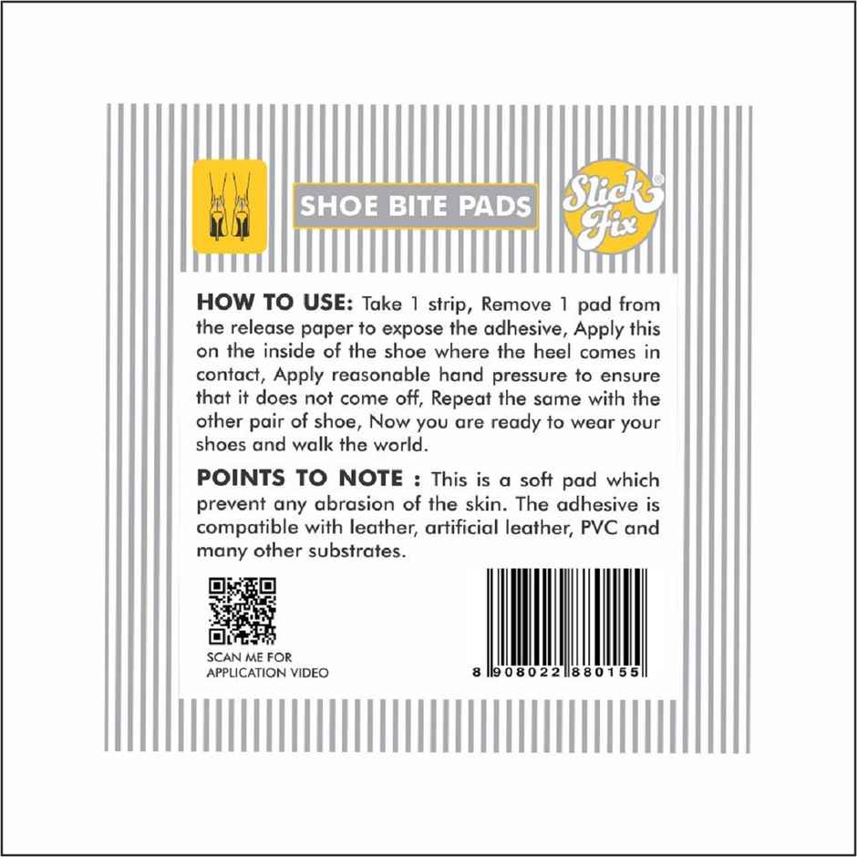 Slickfix Shoe Bite Protector Pads Self-Adhesive Skin Friendly Tape Suitable For Shoes Accessories (12-Pcs)