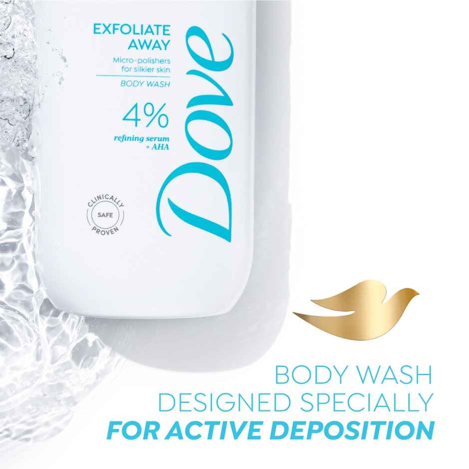 Dove 4% Refining Serum + AHA Exfoliate Away Serum Body Wash