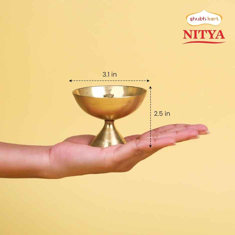 Nitya Pyali Diya | Gold | Brass | Pooja Utensils | Shubhkart