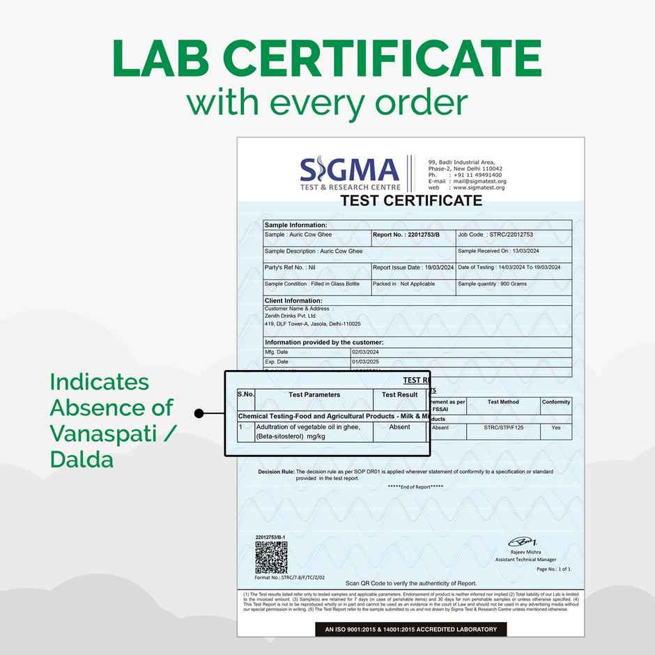 Auric A2 Bilona Desi Cow Ghee Glass Jar | Lab Certified | Vedic Bilona Method