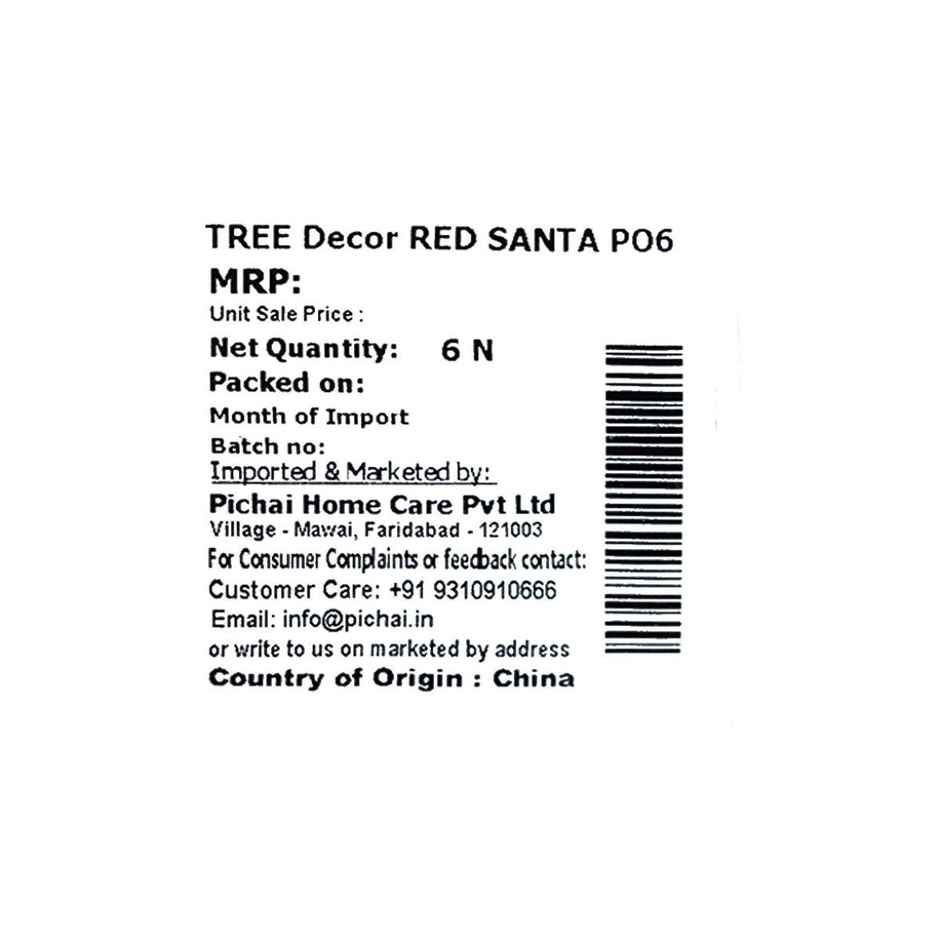 Christmas Santa Tree Decorations | Red | Picfest