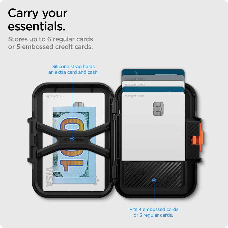 Spigen iPhone Lock Fit Wallet with Magsafe Black