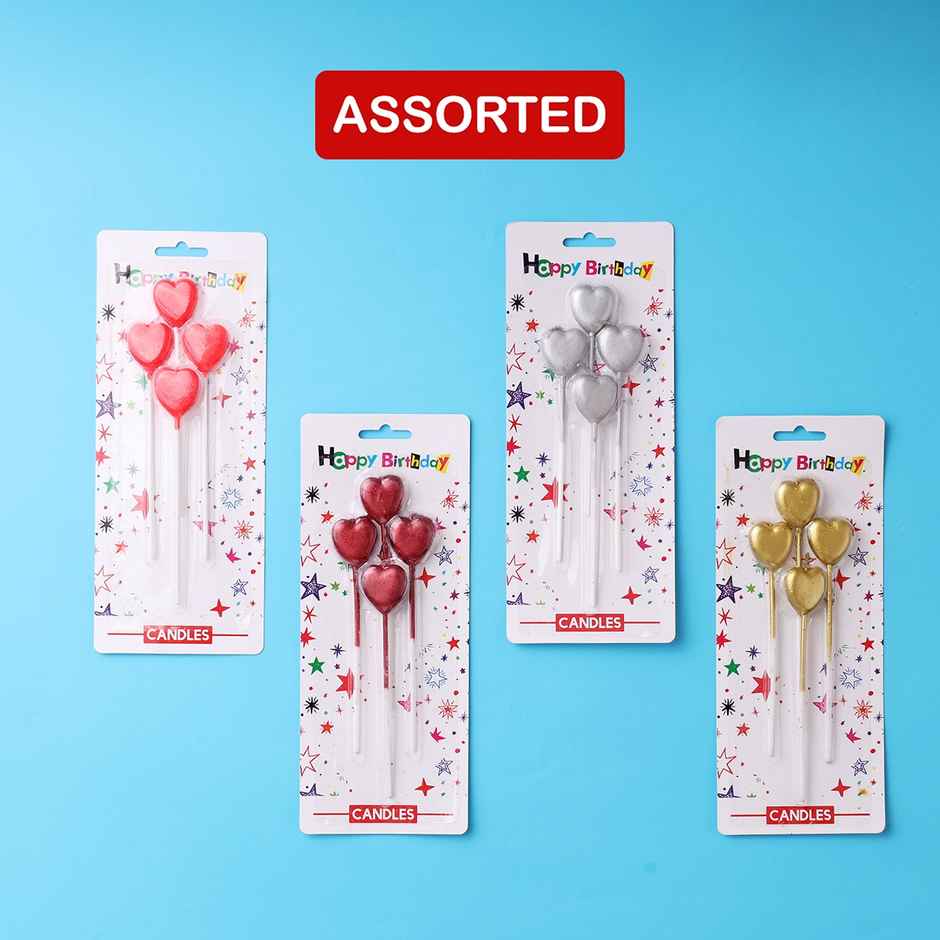 Heart Shape Stick Candles | Birthday Cake Decoration | Party Candles | Valentine | Propcon