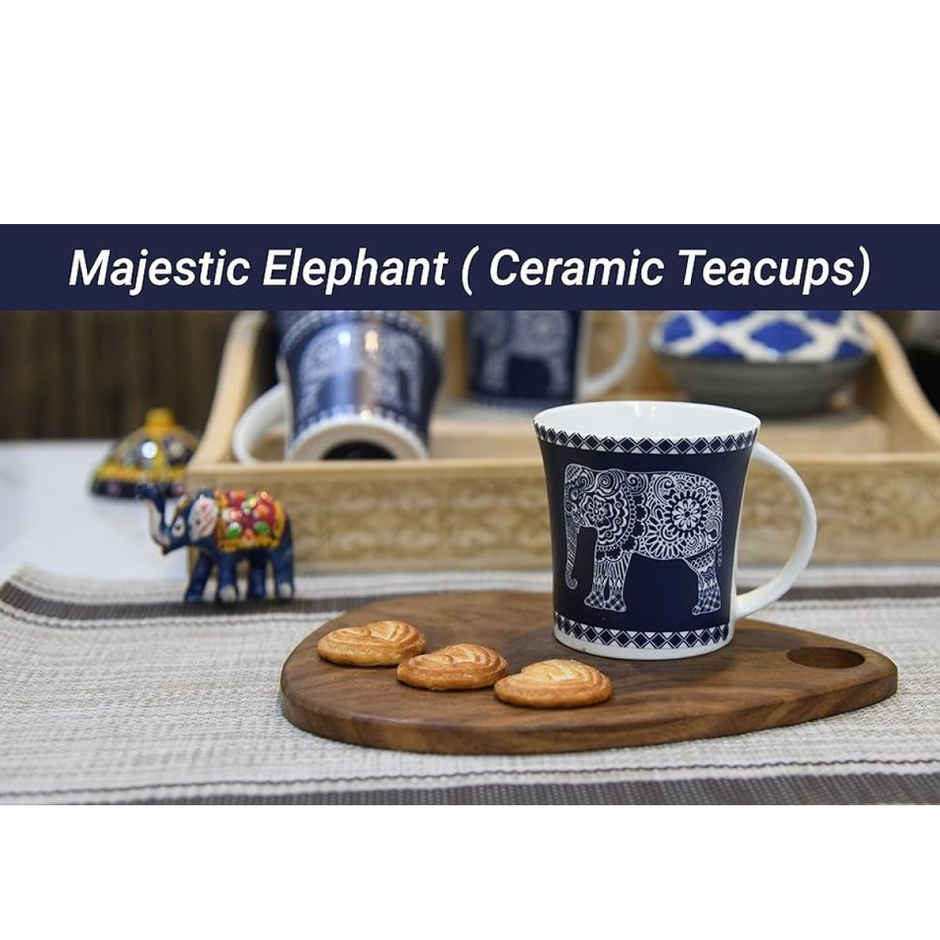 Femora Royal Elephant Tea Cup Set 4 Pcs Desh Ki Mitti Microwave Safe Desh Ki Mitti