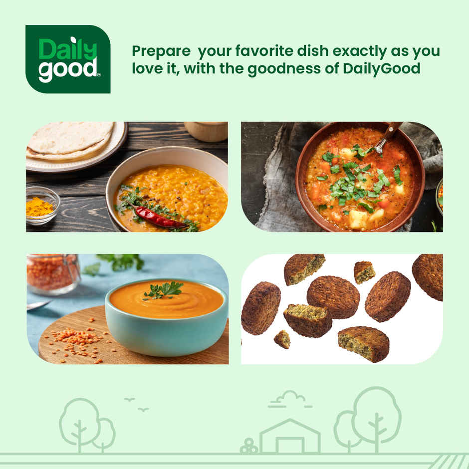 Daily Good Unpolished Masoor Dal(500gms), Daily Good Unpolished Toor / Tur / Arhar Dal(500gms) & Daily Good Unpolished Moong Dal(500gms) & Daily Good Unpolished Chana Dal(500gms) Combo