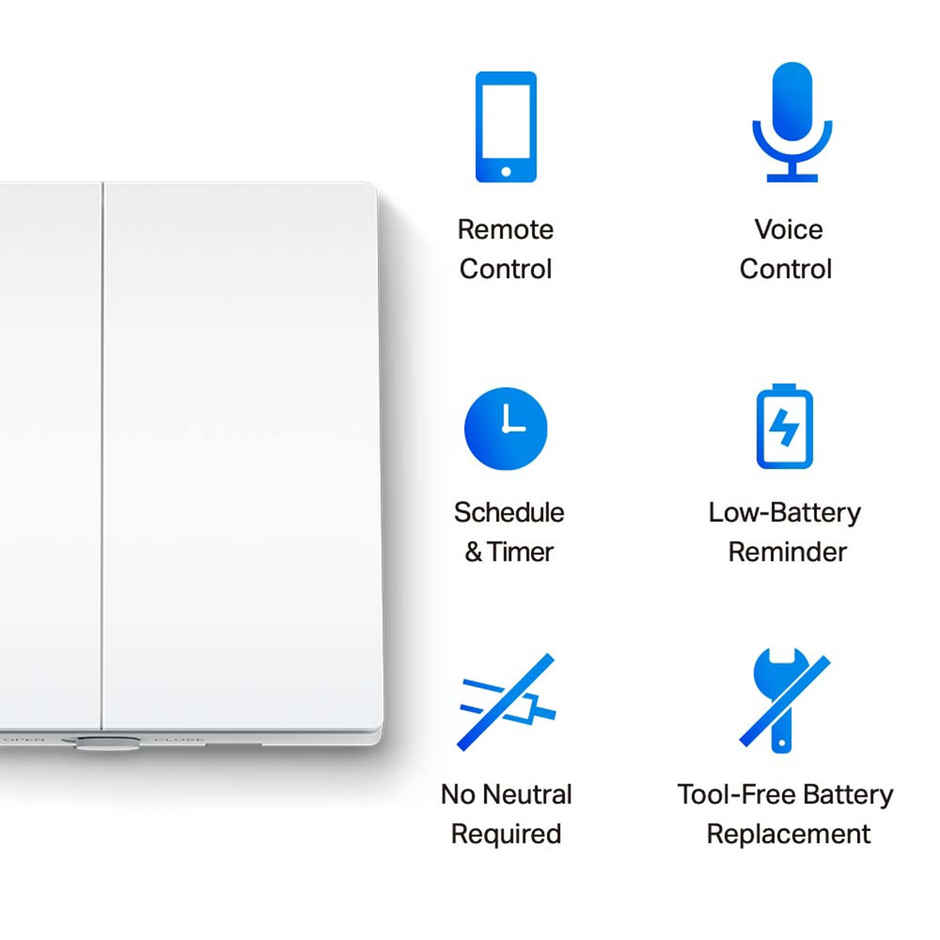 TP-Link Tapo S220 Smart Light Switch, 2-Gang 1-Way, Work With Alexa & Google Home, Hub Required