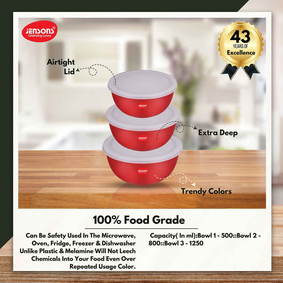 Jensons Microwafe Safe Bowl Set Of 3 | Assorted