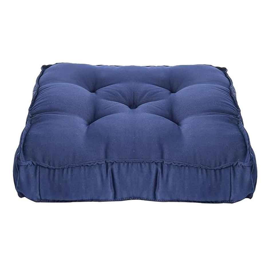 Kuber Industries Pack of 2 Microfiber Square Chair Cushion|Soft & Comfortable Sitting (Navy Blue)