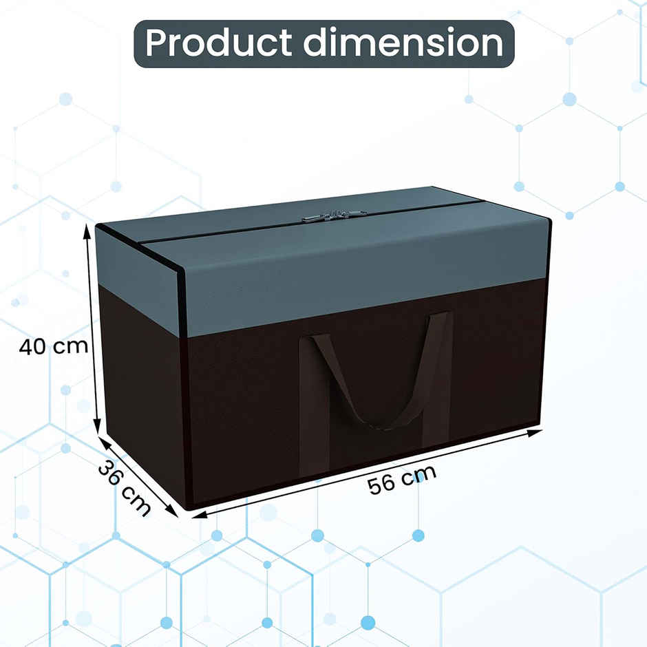 Kuber Industries Nylon 80L Large Underbed Storage Box | Blanket Storage Bags/Cover-Grey