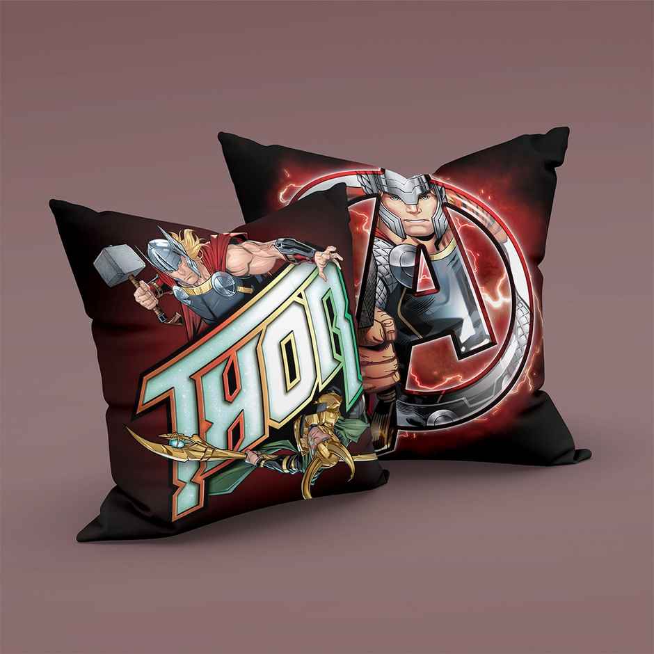 Sassoon Marvel Thor Reversible Printed Cushion Cover | Maroon