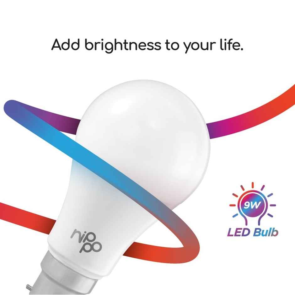 Nippo 9W LED Bulb | Cool Light | B22 Base Holder