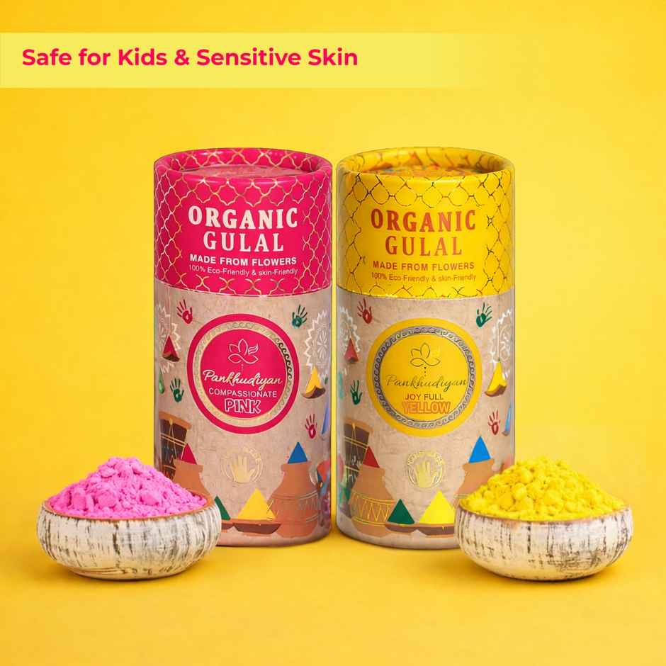 Premium Organic Holi Colour Gift Set | Chandan Tika, Mukhwas & Thandai | Pankhudiyan