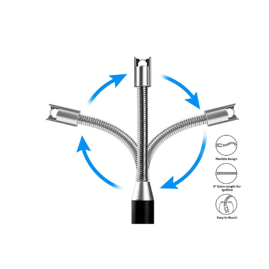 Soham USB Rechargeable Electric Lighter | Flexible Neck | Flameless Windproof Lighter | Assorted