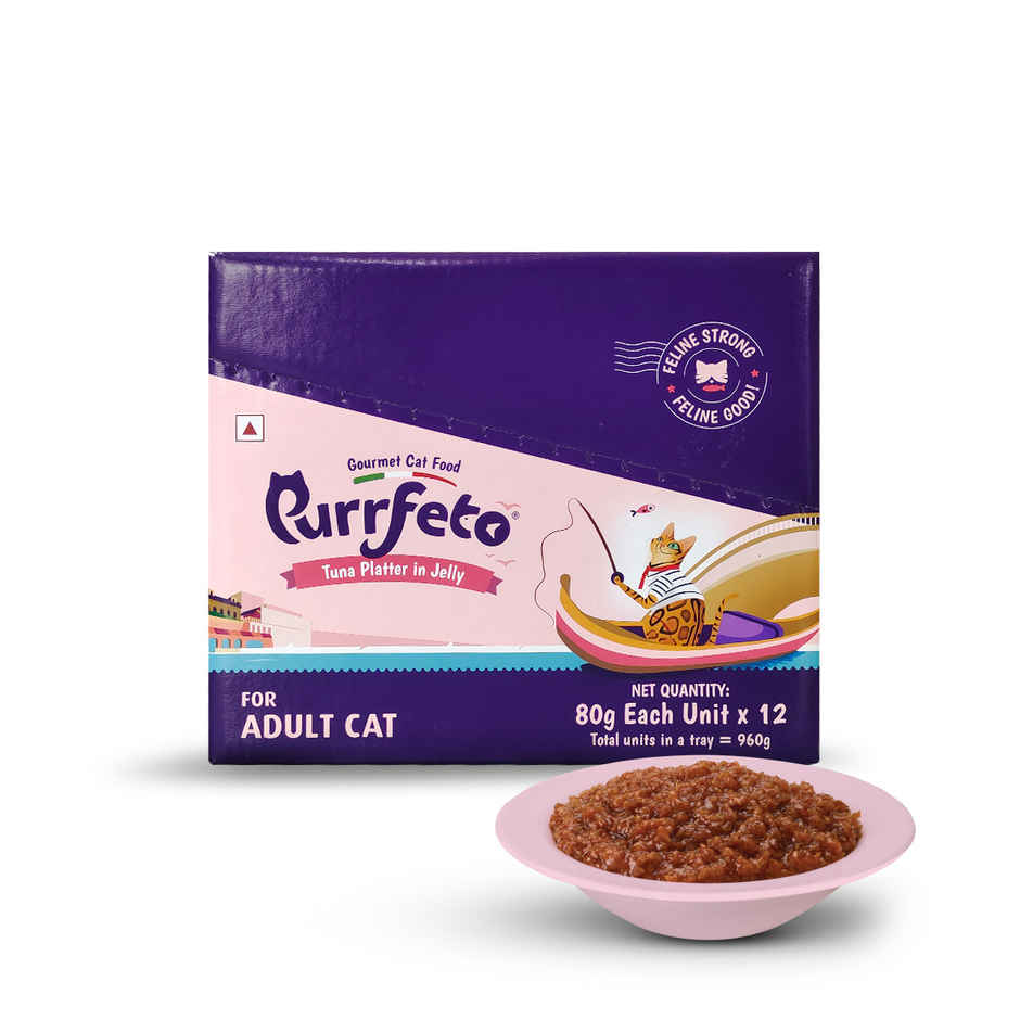 Purrfeto Wet Cat Food Tuna Recipe in Jelly | Pack of 12