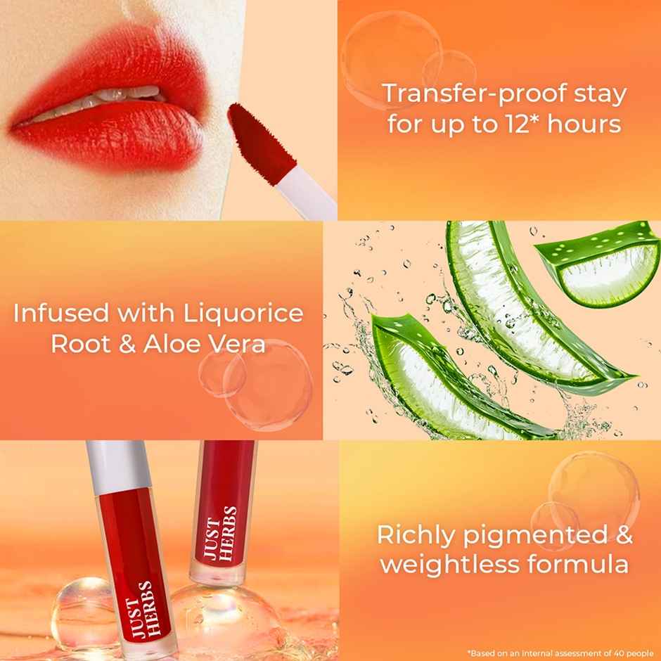 Just Herbs Peachy Please Water Baby Smudge & Transfer Proof Long Stay Natural Lip & Cheek Tint