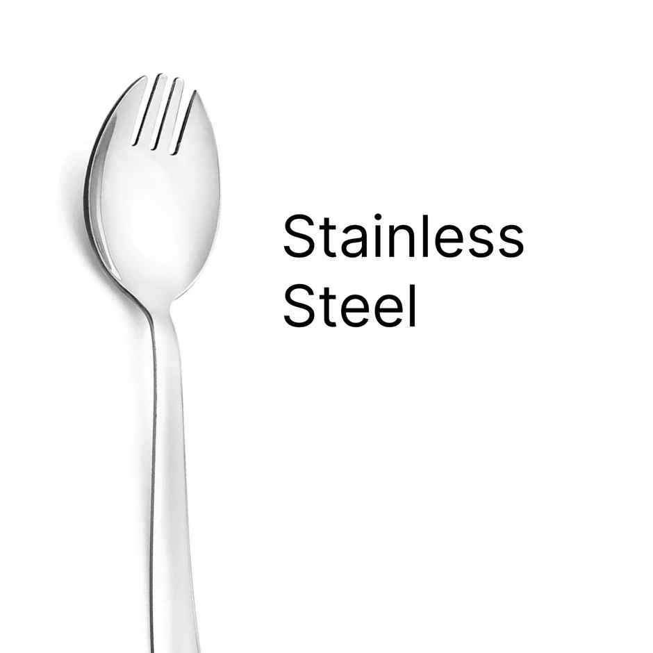 Petals 6Pcs Stainless Steel 16 Cm Master Baby Spork Salad Pasta Spoon | Spoon cum Fork