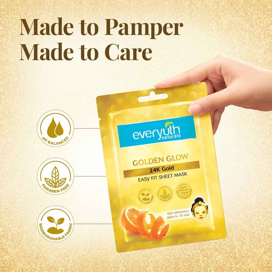 Everyuth Naturals Golden Glow 24K Gold Sheet Mask