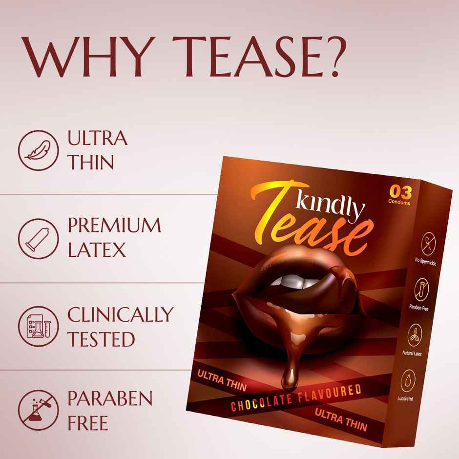Kindly Health Tease Ultra Thin Chocolate Flavour Condoms