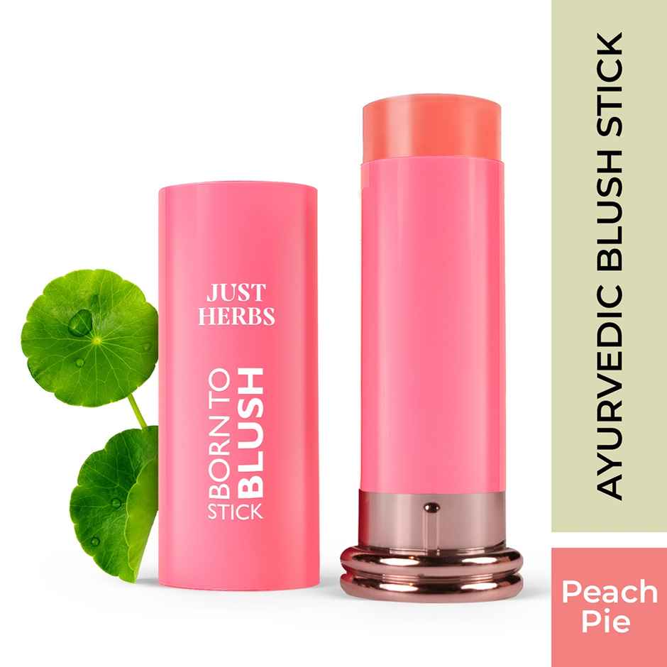 Just Herbs Peach Born To Blush Long Stay Dewy Stick With Shea For Eyes Cheeks And Lips