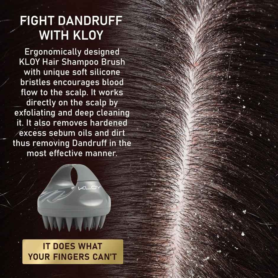 Hair Scalp Massager Shampoo Brush with Soft Silicone Bristles Manual Hair Massager for Blood Circulation Grey