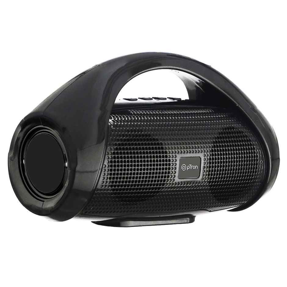 pTron Fusion Go 10W Portable Bluetooth Speaker with 6Hrs Playtime, Immersive Sound, Supports BT/USB/SD Card/AUX Playback, Bluetooth 5.0 - Black