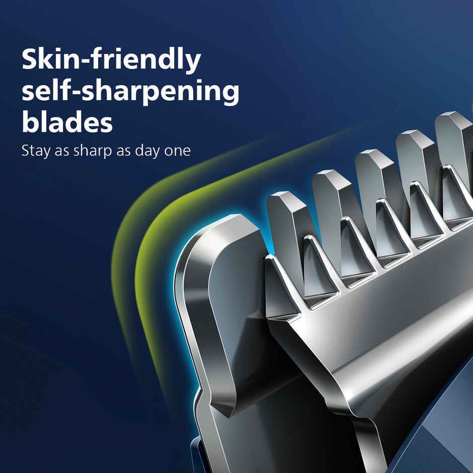 Philips India's No.1 Men's Trimmer | 7-in-1 Kit | Self Sharpening Blades | Single Stroke Grooming | MG3721/65