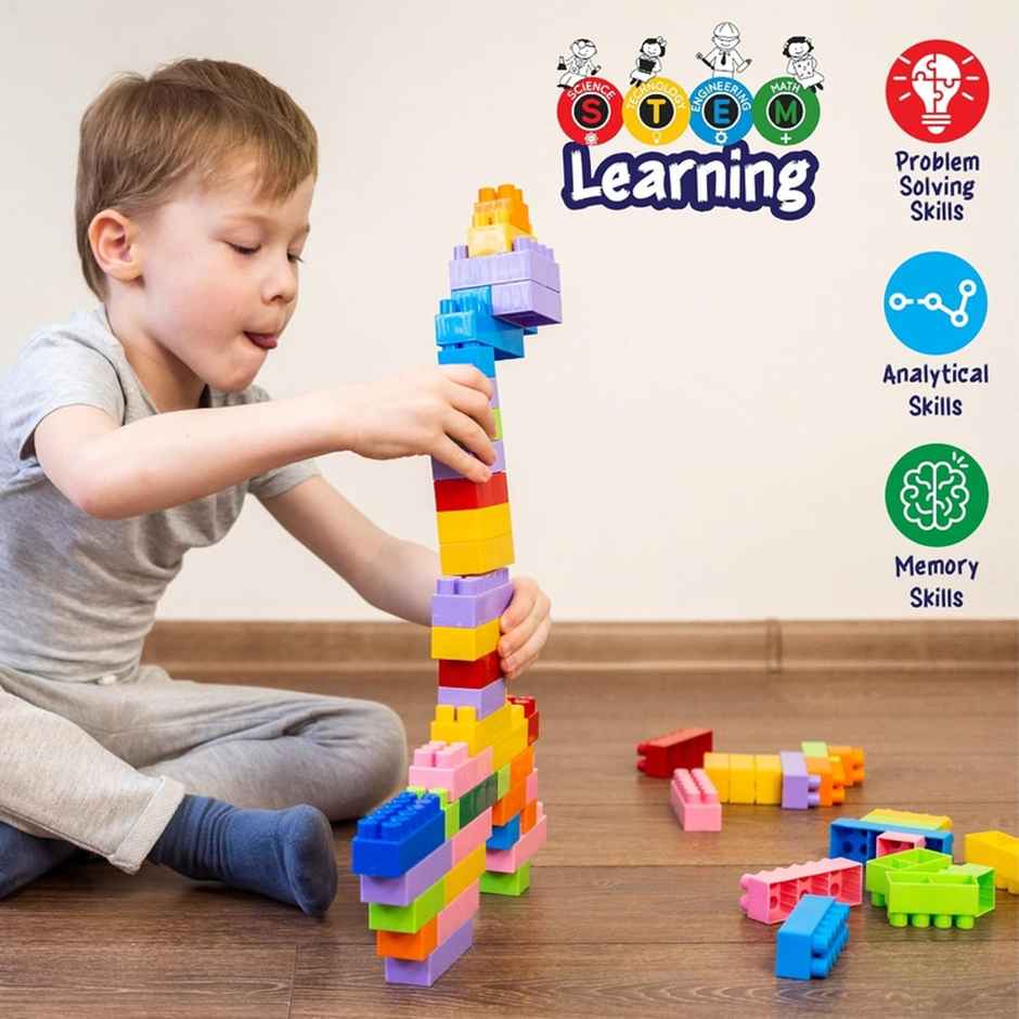 Fablue Kids 100 Pcs Blocks Toys | Play And Learn Building Blocks Construction Toy