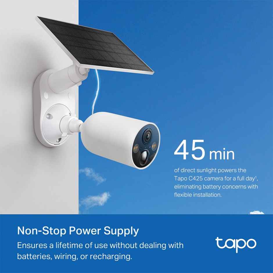 TP-Link Tapo C425 KIT 2K QHD Solar-Powered Security Camera Kit, AI Detection, IP66 Weatherproof