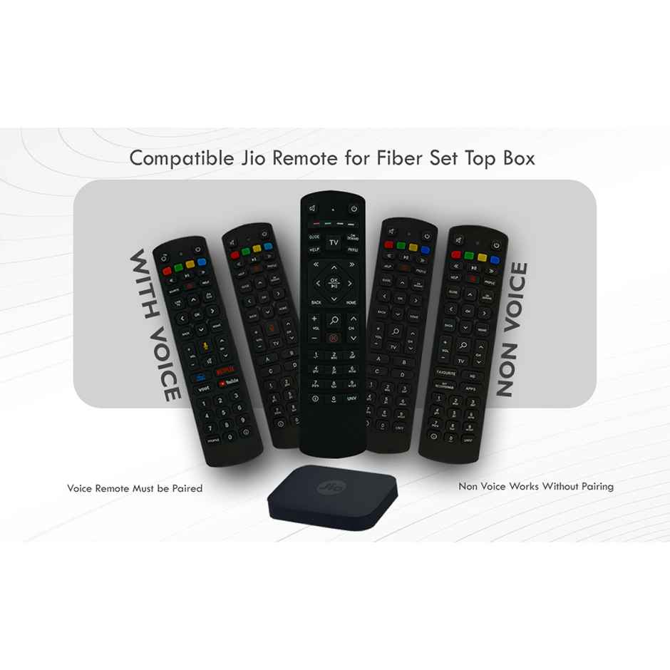 Ailkin Compatible with Jio Remote for Setup Box and Fiber Set Top Box with Bluetooth Voice Command Match Exactly Key by Key to Replicate Functions Existing Original Remote Control - Pairing Must 