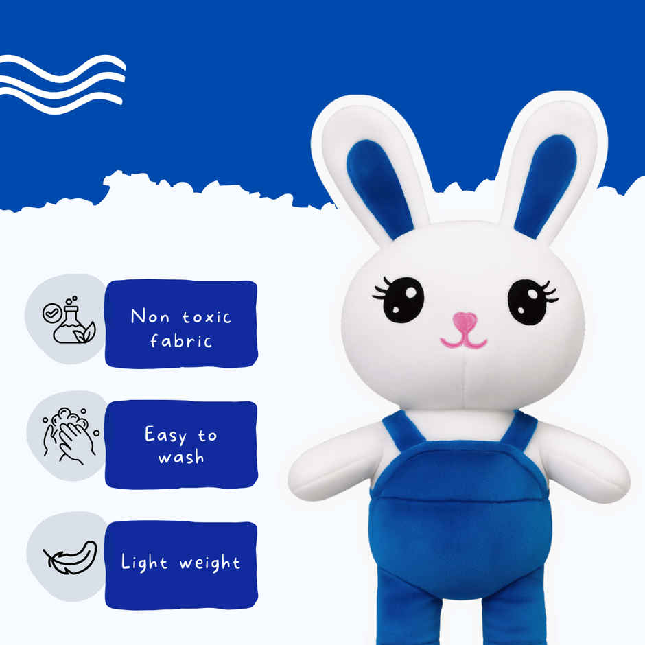 Toytales Cute Blue Bunny Soft Toy Rabbit Plushie Stuffed Toys For Kids Baby Boys Girls Animal Toy