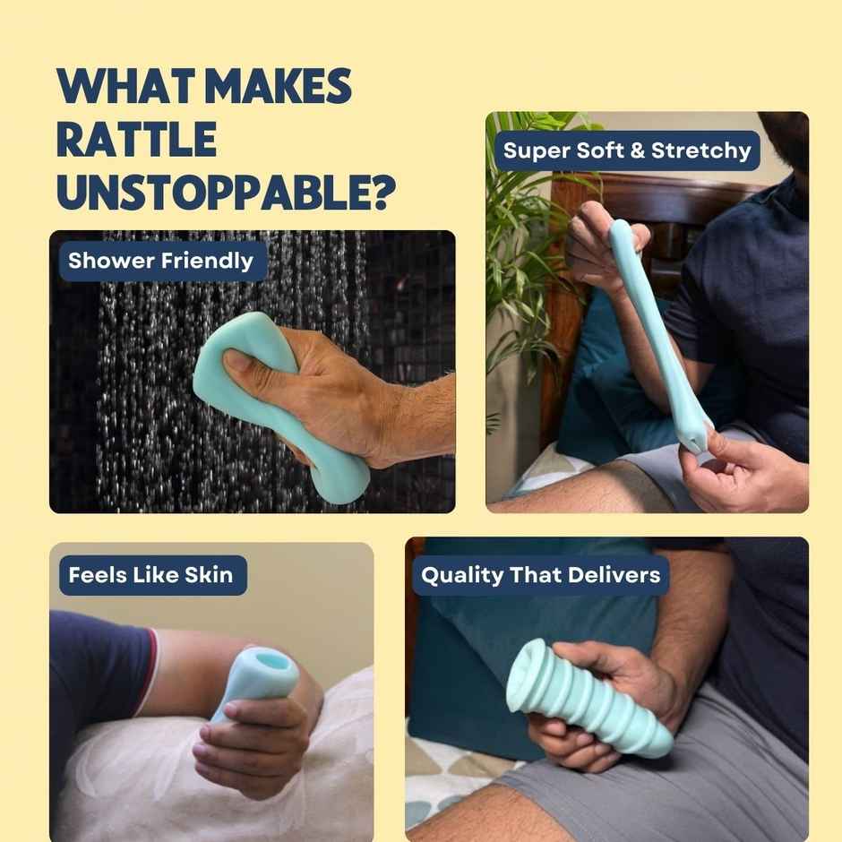 Boldedge Rattle Sleeve Stroker Massager - Blue