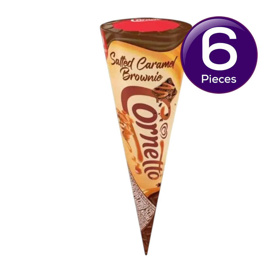 Kwality Wall's Cornetto Salted Caramel Brownie Ice Cream Cone Combo