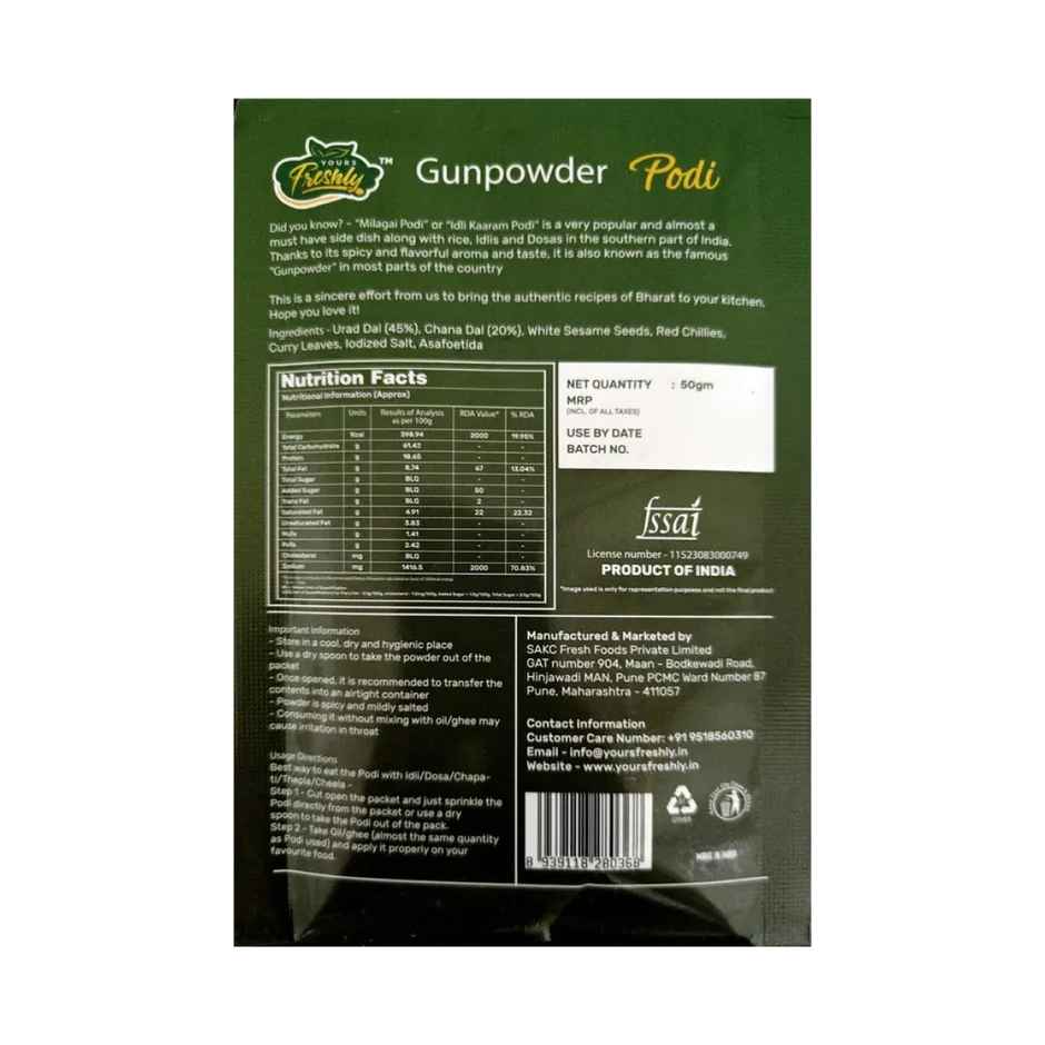 Yours Freshly Gunpowder Podi