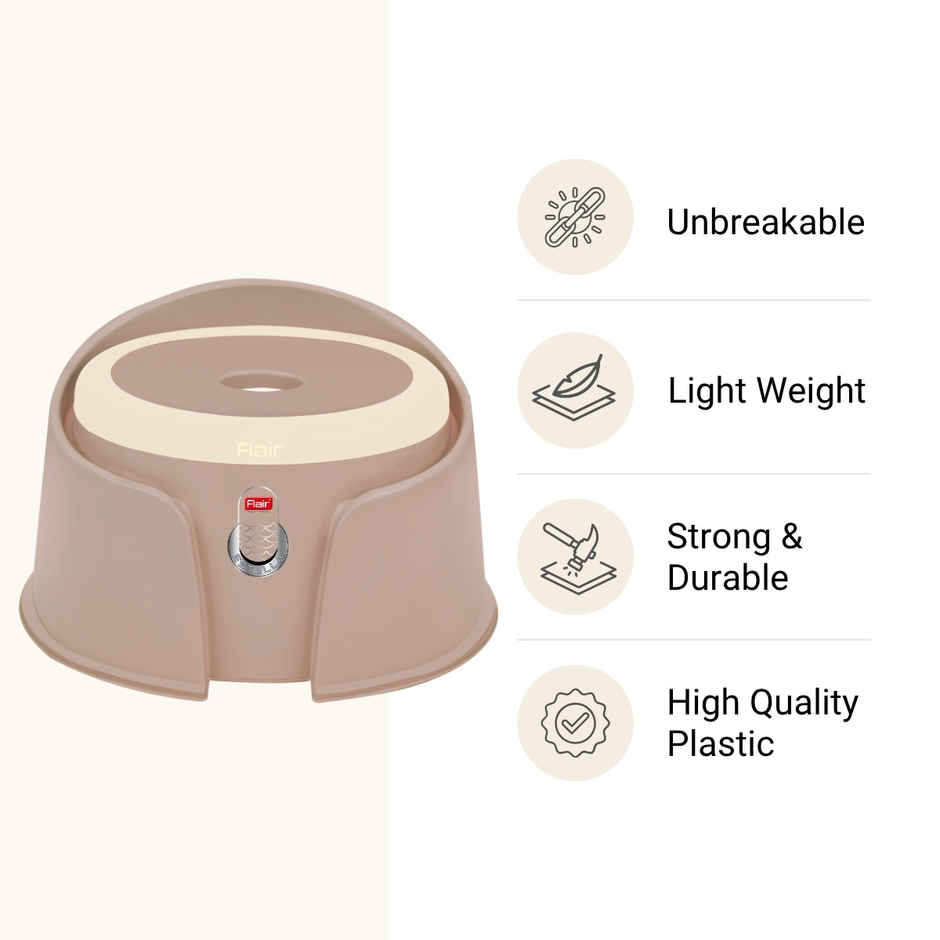 Flair Estella Home Stool 9 - Beige - Plastic Stool For Bathroom