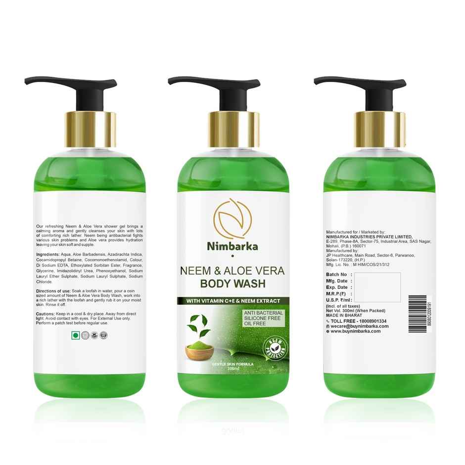 Neem & Aloe Vera Shower Gel Hydrating Antibacterial Body Wash For All Skin Types