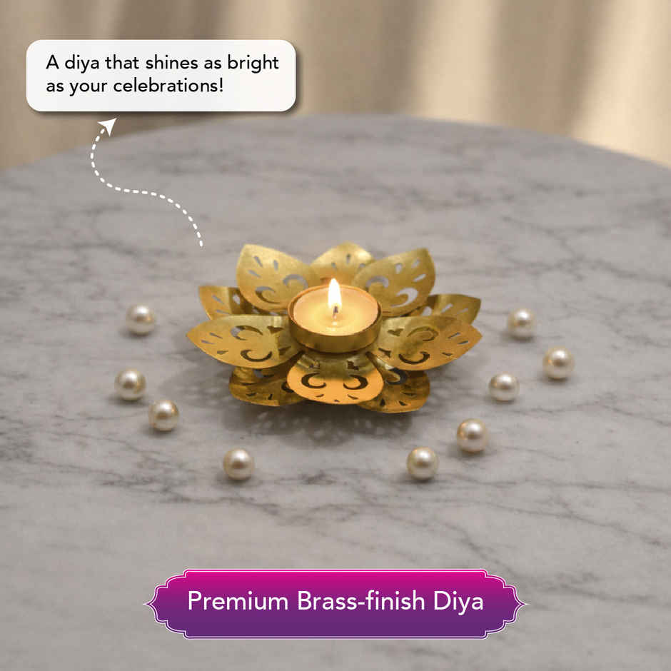 MOM Sweet & Lit Gift Box - Choco Lava Cookie and Premium Brass Diya