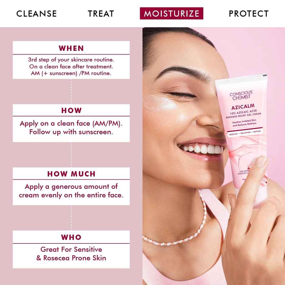 Conscious Chemist 10% Azelaic Acid Face Cream For Redness Relief & Acne Treatment