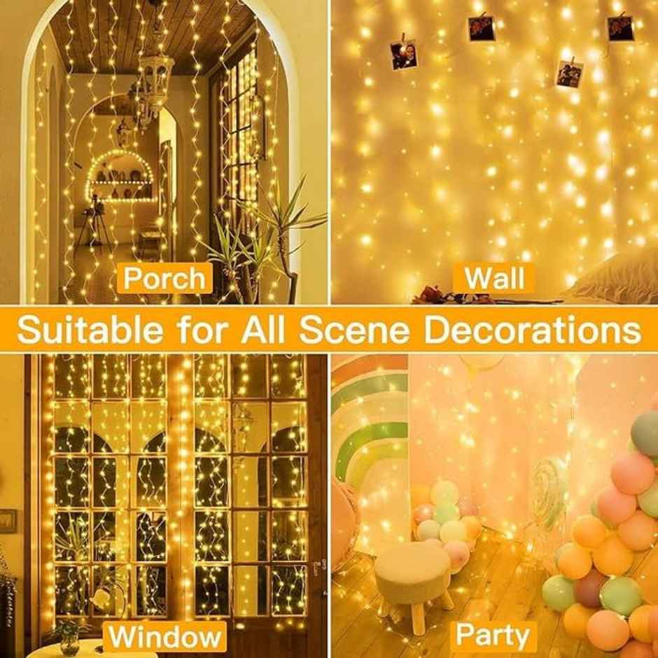Desidiya Fairy Curtain Light With Remote 10 x 10 Feet - Magical Ambiance For Weddings And Events