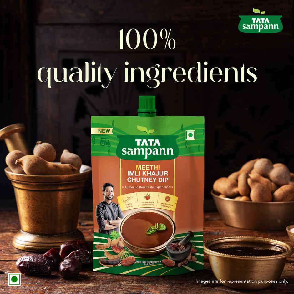 Tata Sampann Meethi Imli Khajur Chutney Dip | Made with Tamarind & Dates | Sweet & Tangy Flavour