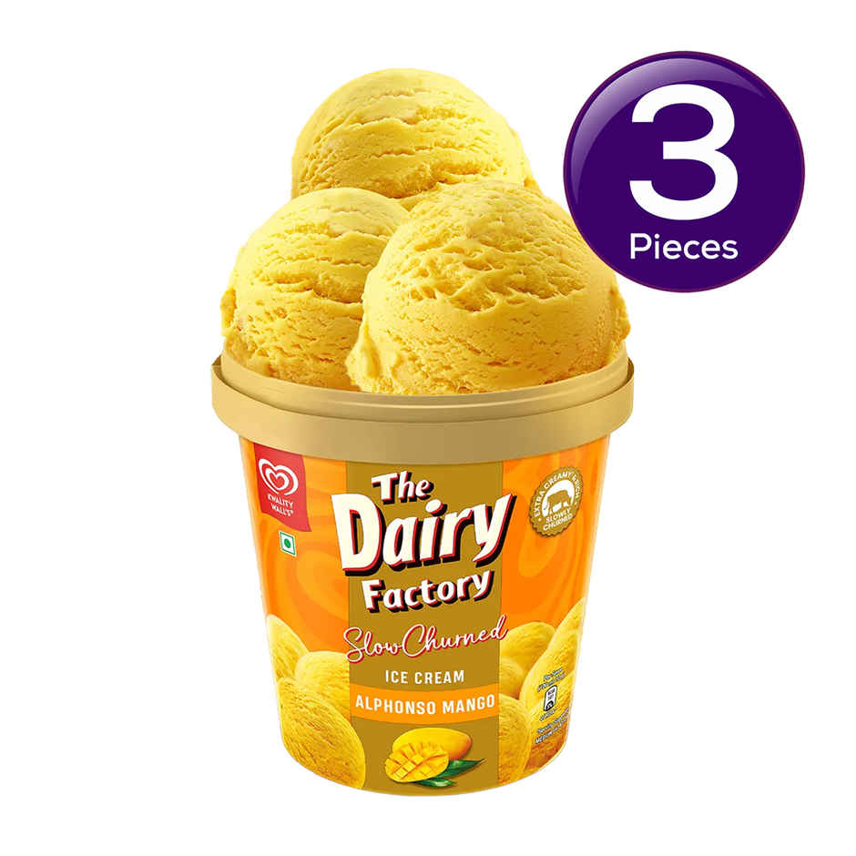 Kwality Walls The Dairy Factory Alphonso Mango Ice Cream Tub Combo