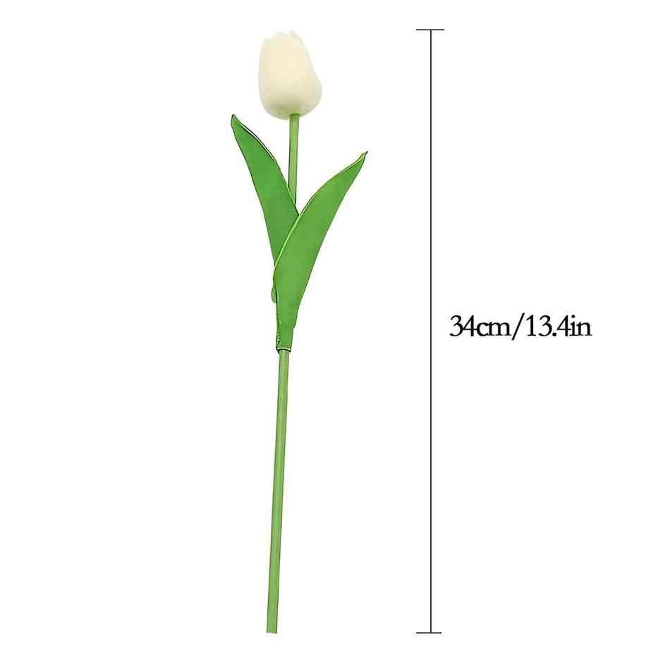 Tied Ribbons Set Of 5 Artificial Tulip Flowers Bunches Without Vase