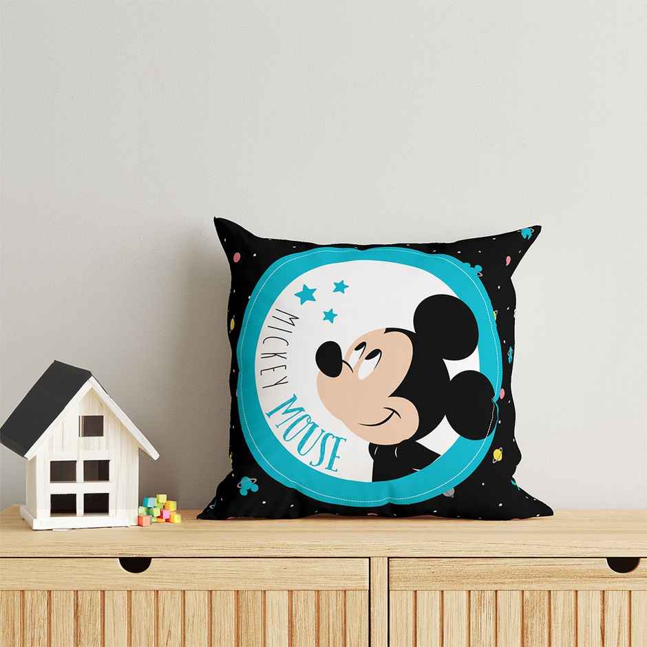 Sassoon Disney Mickey Mouse Reversible Printed Filled Cushion | Black