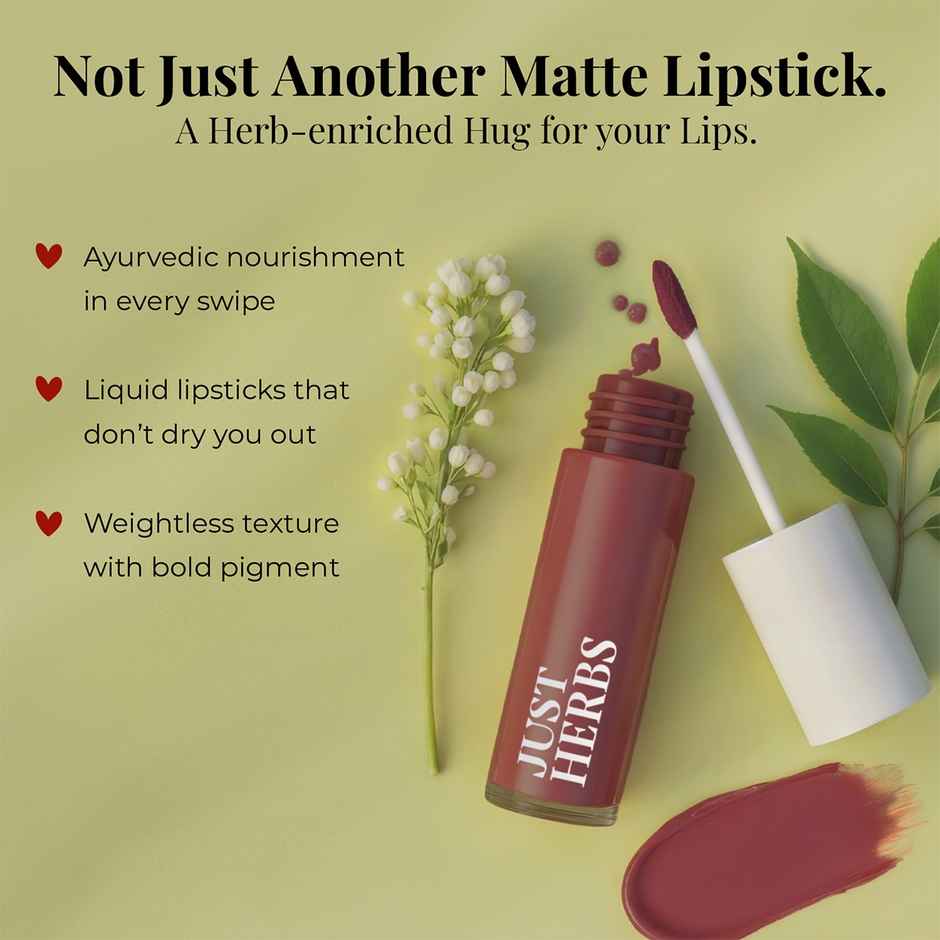Just Herbs Enriched Liquid Lipstick Kit | Set Of 5 | Nudes And Browns