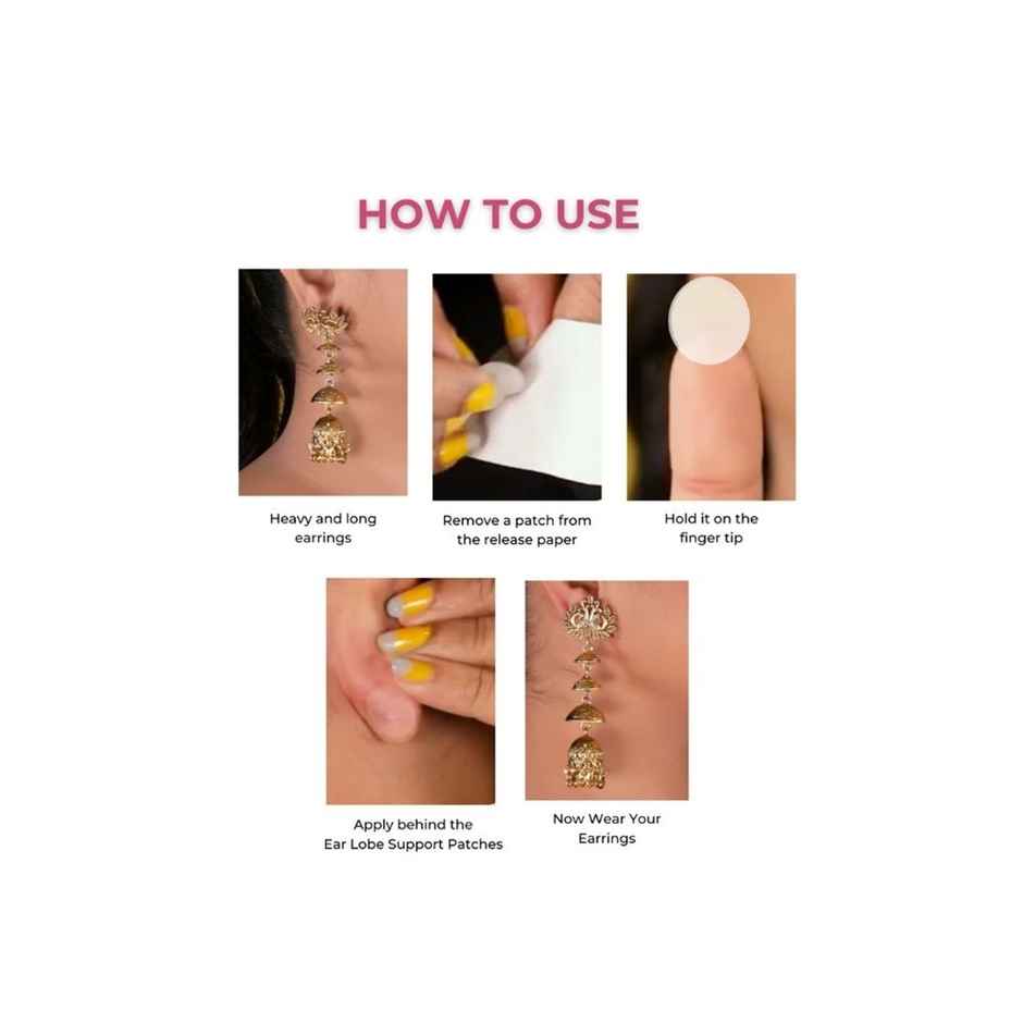 Slickfix Earlobe Support Patches Earlobe Support For Earrings Earlobe Support Patches Transparent (Pack Of 18)