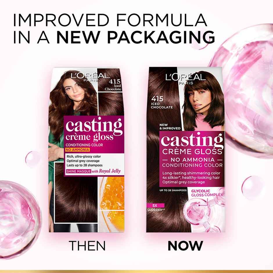 L'Oreal Paris Casting Creme Gloss Hair Color, 415 Iced Chocolate